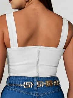 Cropped Alça Bengaline Ianca Branco - comprar online