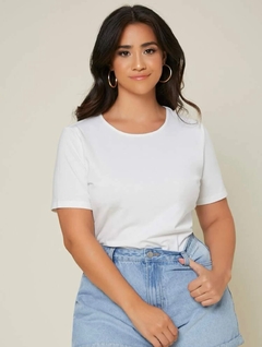 Blusa Plus Feminina De Malha Authentic Branca - loja online