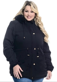 Parka De Sarja Plus Size Forrada G1 Ao G4 Preta na internet