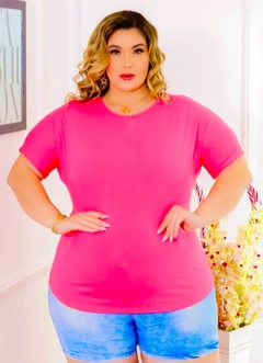 Blusa Plus Feminina De Malha Authentic Pink - comprar online
