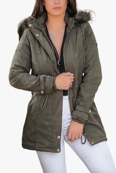 Parka De Sarja Plus Size Forrada G1 Ao G4 Verde Militar na internet