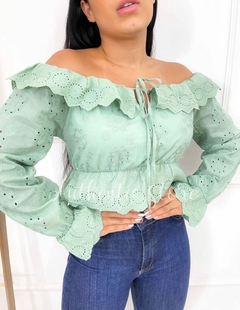 Cropped Lease Bella Verde Água - comprar online