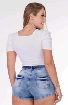 Body Canelado Princesa C/ Bojo Mireli Branco - comprar online