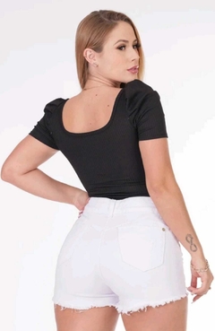 Body Canelado Princesa C/ Bojo Mireli Preto - comprar online