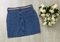 Saia Jeans Tradicional C/ Cinto Nude - AUTHENTIC STORE LTDA