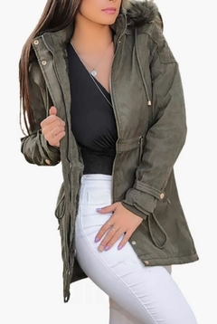 Parka De Sarja Plus Size Forrada G1 Ao G4 Verde Militar