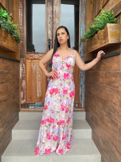 Vestido Longo Floral Vanessa Lilas - loja online