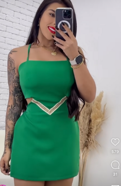Vestido Macaquinho Frida Verde Bandeira - comprar online