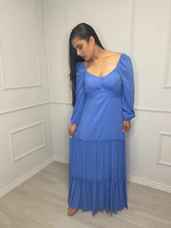 Vestido Longo Amelia Azul na internet