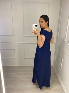 Vestido Longo Rayssa Azul Marinho na internet