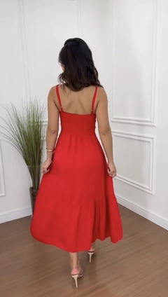 Vestido Midi Creta Vermelho - comprar online