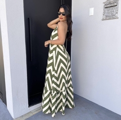 Vestido Frente Unica Zig Zag Verde - comprar online