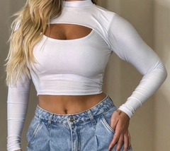 Cropped Vazado Ari M/L Branco na internet