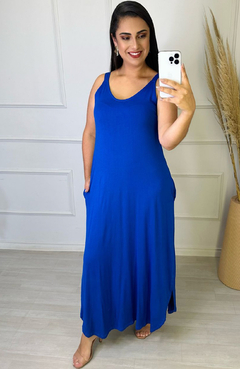 Vestido Malha Alca Daisy Azul