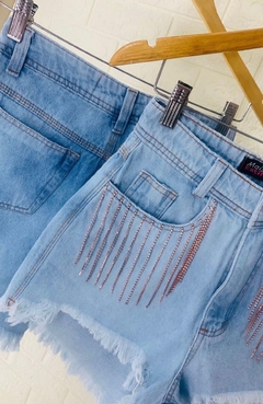 Shorts Jeans Mom Strass - comprar online