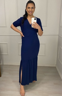 Vestido Longo Catarina Azul Marinho