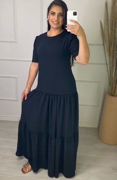 Vestido Longo Duna Elizangela Preto