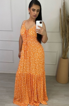 Vestido Longo Bloom Laranja