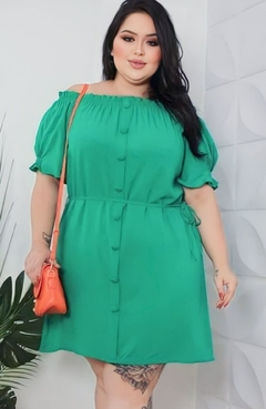 Vestido Ciganinha Botões Verde - comprar online