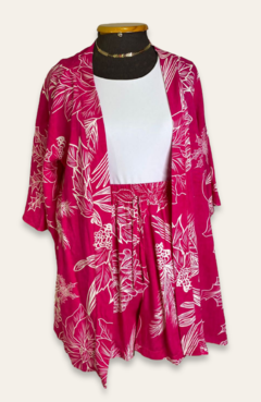 Conjunto Kimono + Shorts Hawai Pink