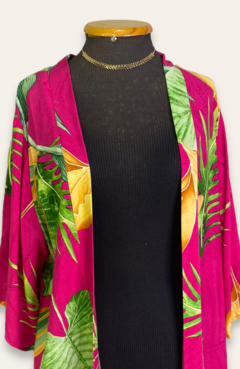 Kimono Viscose Floral Pink - comprar online