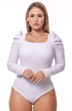 Body Canelado M/L Princesa Branco