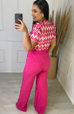 Calça Wide Leg Alfaiataria Pink - comprar online