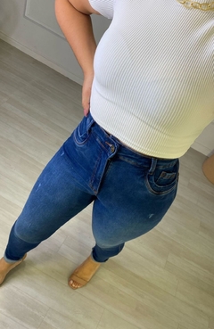 Calça Skinny Magic Lipo C/ Cinta Modeladora Slim Puidos Jeans - loja online