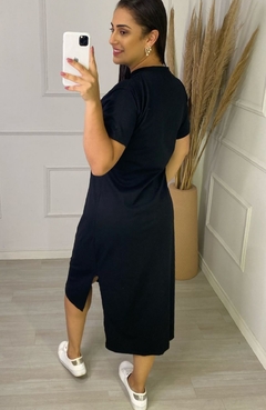 Vestido Midi Tee Mullet She Is Preto - comprar online