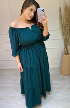 Vestido Plus Duna Marta Verde Esmeralda - comprar online