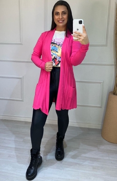 Cardigan Modal Leticia Pink - AUTHENTIC STORE LTDA