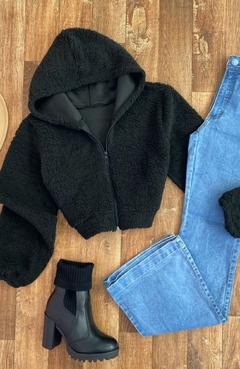 Cropped Teddy C/ Ziper Preto - loja online