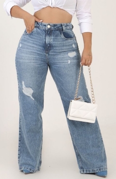 Wide Leg Plus Jeans Marmorizado - comprar online