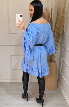 Vestido Bata Jessie Azul Claro - comprar online