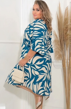 Vestido Kimono Lucia Plus Size Azul - comprar online