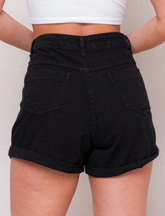 Shorts Jeans Mom Raquel Jeans Preto - comprar online