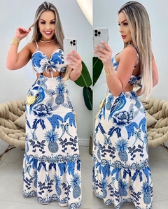 Vestido Longo Tropical Rio Azul Floral na internet