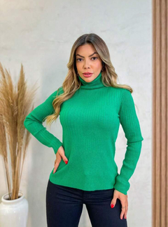 Blusa Gola Alta Dupla Nadia Verde - loja online