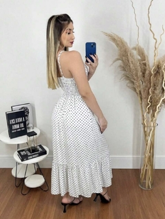 Vestido Midi Poa Creta Branco - comprar online