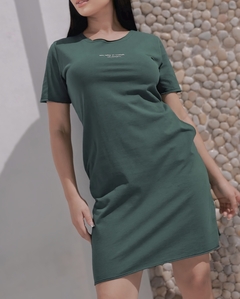 Vestido Tee Estonado Verde Militar - comprar online