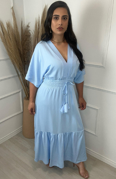 Vestido Kaftan Tamires Azul Bebê