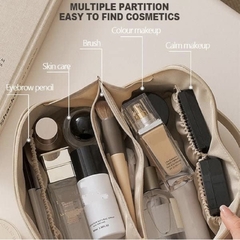 Necessaire Bolsa Couro Pu Feminina Organizador Viagem Maquiagem Cosmeticos Grande - Verde Claro - loja online