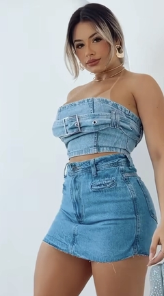 Cropped Jeans Com Fivela Astrid - comprar online