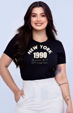 T-Shirt New York 1990 5Th Avenue 10133 Preto - comprar online