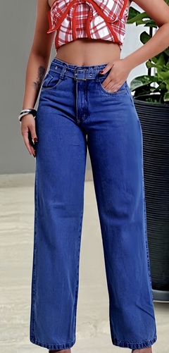 Calça Jeans Wide Leg Com Cinto na internet