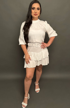 Vestido Com Babados Mily Branco