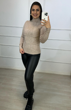 Blusa Modal Gola Alta Nude