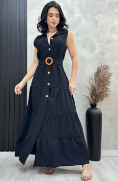 Vestido Longo Regata Angelica Preto