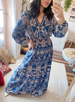 Vestido Longo Indiano Azul 0813 - comprar online