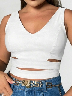 Cropped Alça Bengaline Ianca Branco - AUTHENTIC STORE LTDA